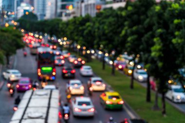 soyut bulanıklık ve trafik sıkışıklığı şehir defocused
