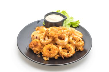 Kızarmış squids ve soslu ahtapot (kalamar)