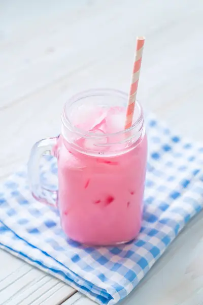 Pink strawberry milkshake — Stock Photo, Image