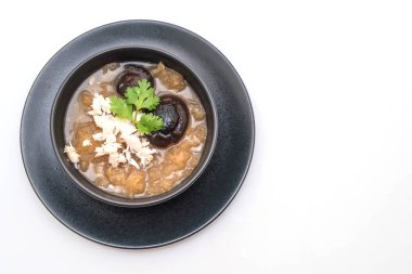 Yengeç kase kırmızı et suyu çorbası kızarmış balık Maw