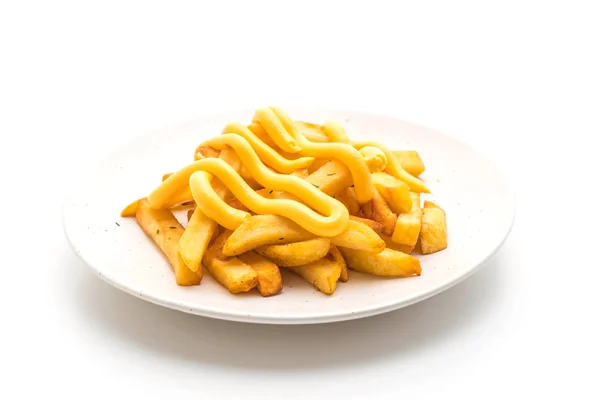 French fries with cheese — Stock Photo, Image