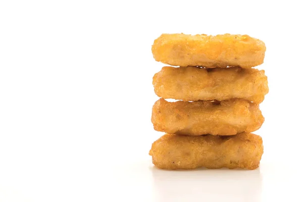 Chicken nuggets on white background — Stok Foto