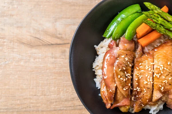 Teriyaki Huhn Reisschale — Stockfoto