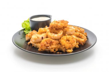 Kızarmış squids ve soslu ahtapot (kalamar)