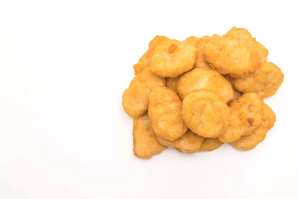 Nuggets de frango no fundo branco — Fotografia de Stock