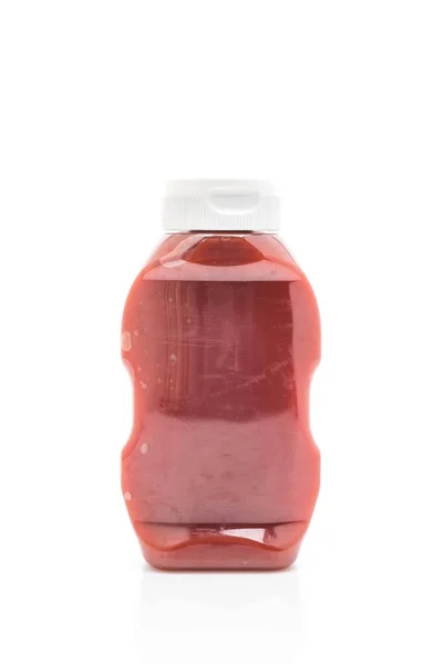 Bouteille de ketchup sur fond blanc — Photo