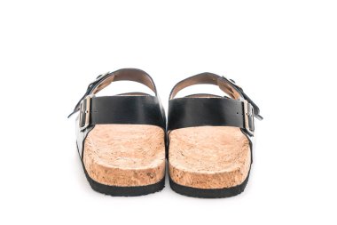 Erkek deri sandalet beyaz arka plan üzerinde