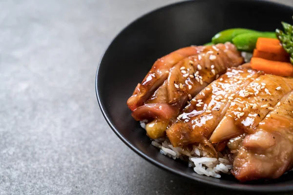 Teriyaki Huhn Reisschale — Stockfoto