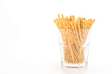 Bisküvi beyaz arkaplanda yapışır