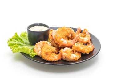 Soslu kızarmış karides.