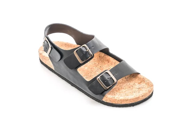 Pánské Kožené sandály na bílém pozadí — Stock fotografie