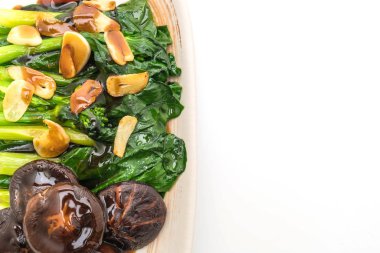 Sarımsaklı istiridye soslu kızarmış Hong Kong Kale heyecan