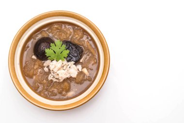 Yengeç kase kırmızı et suyu çorbası kızarmış balık Maw