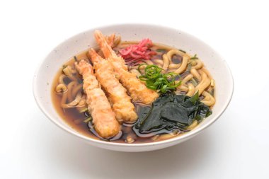 Udon ramen noodle ile karides tempura 
