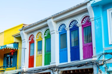 Phuket kent eski binalar ile güzel mimari 