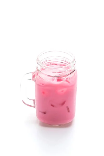 Pembe çilek milkshake — Stok fotoğraf