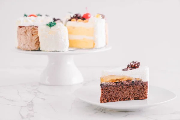 Banoffee cake on plate — Stock Photo, Image