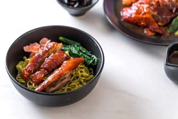 roasted duck with vegetable noodles