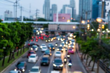 soyut bulanıklık ve trafik sıkışıklığı şehir defocused