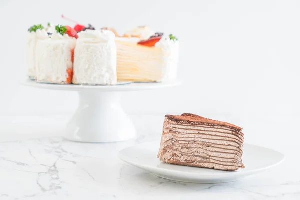 Chocolate crape cake — Stock Photo, Image