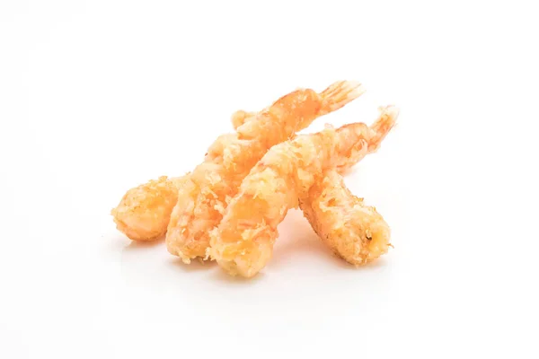 Crevettes tempura sur fond blanc — Photo