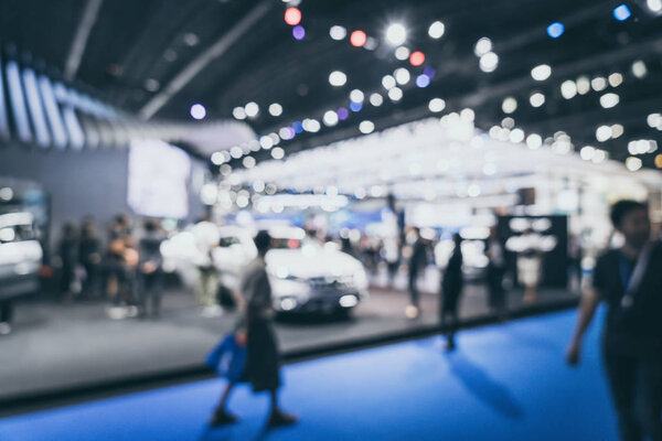 Abstract blur and defocused car and motor exhibition show event 