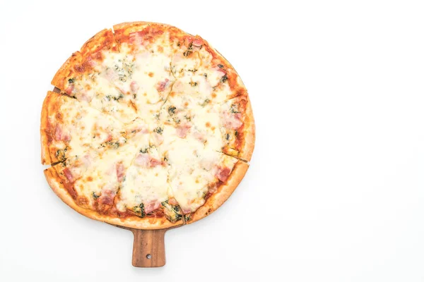 Pizza z szpinakiem i boczkiem — Zdjęcie stockowe