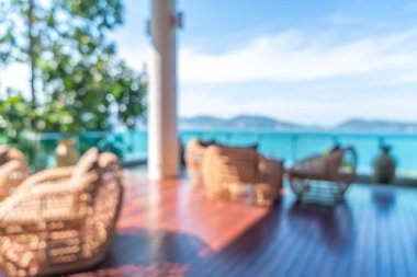 soyut bulanıklık ve veranda sandalye ve masa defocus 