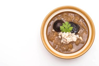 Yengeç kase kırmızı et suyu çorbası kızarmış balık Maw