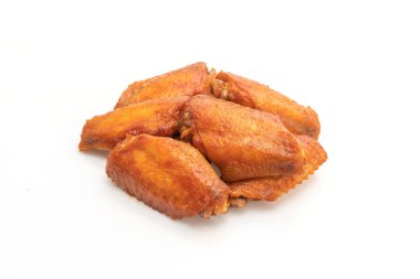 Beyaz arka plan üzerinde izole Barbekü tavuk kanadı