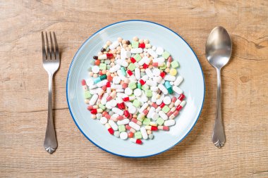 hap, ilaç, eczane, ilaç veya tıbbi plaka - healthycare kavramı üzerinde