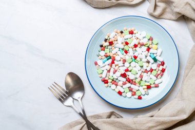 hap, ilaç, eczane, ilaç veya tıbbi plaka - healthycare kavramı üzerinde