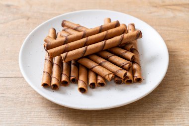 krema ile kahve gofret sopa rulo