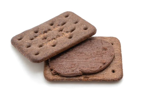 Chocolate cookies with chocolate cream — Stock Photo, Image