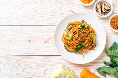 yakisoba noodles stir-fried with vegetable in asian style - vega