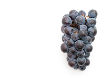 beyaz arka planda taze siyah üzüm