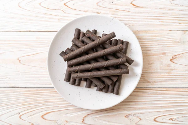 Bolachas de chocolate rolo de pau — Fotografia de Stock