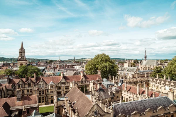 High angle view of High Street of Oxford City, UK