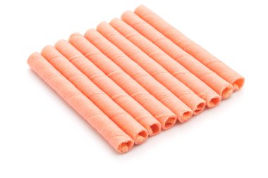 çilek krema lezzet ile bisküvi gofret sopa