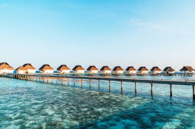 Plaj ile güzel tropikal Maldivler tatil oteli ve ada