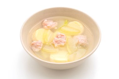 Kış karpuz çorbası, kıymalı domuz eti ve yumurtalı tofu.