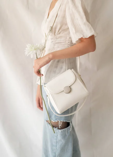 여자 가죽 패션 가방 — 스톡 사진