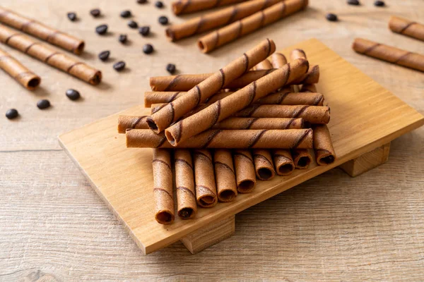 coffee wafer stick roll with cream