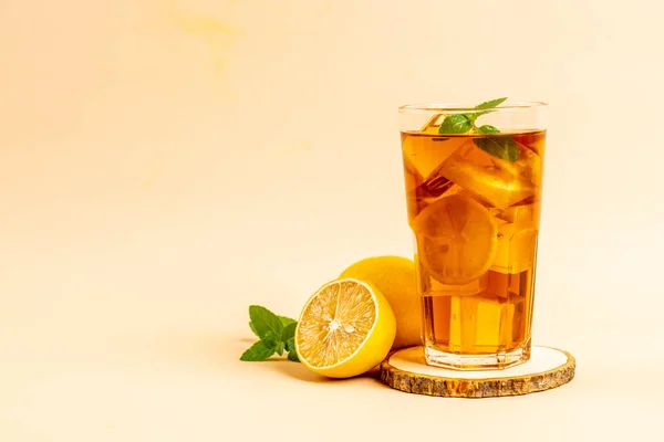 stock image glass of ice lemon tea