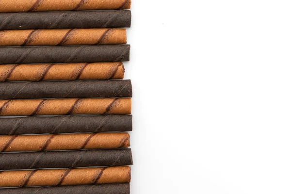 Chocolate wafer stick roll — Stock Photo, Image