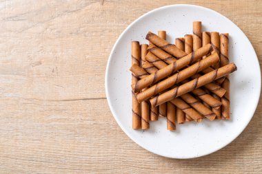 krema ile kahve gofret sopa rulo