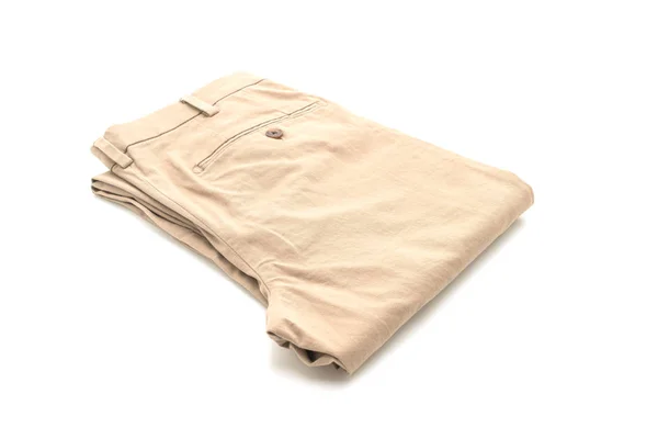 Pantalón biege sobre fondo blanco — Foto de Stock