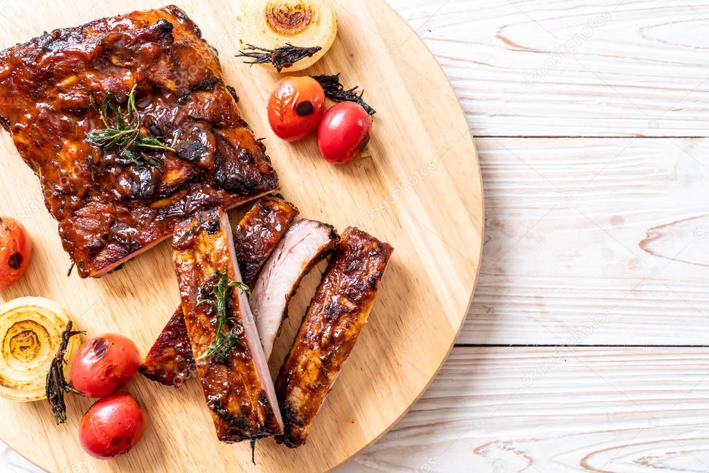 grilled barbecue ribs pork