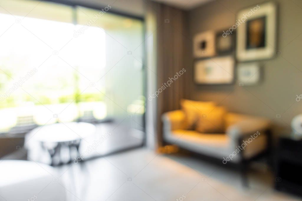 abstract blur living room interior for background