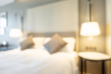 Arka plan için soyut bulanık yatak odası iç mimarisi